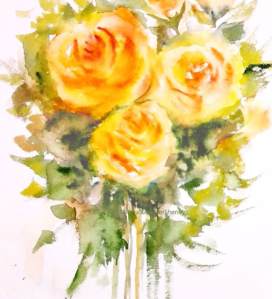 Three Yellow Roses