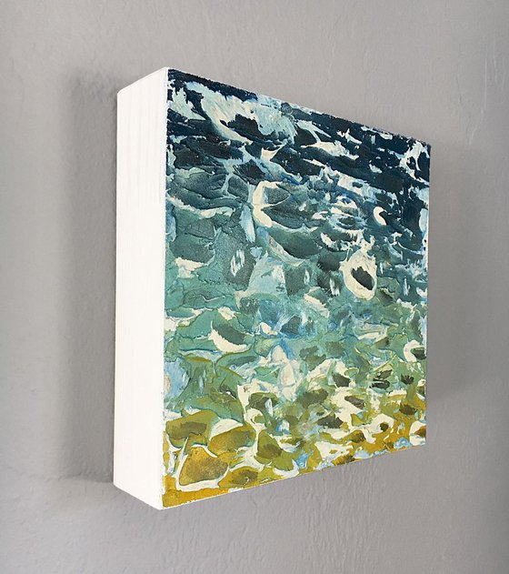 SEA 8x8x2" 20x20x5cm Contemporary Art by Bo Kravchenko