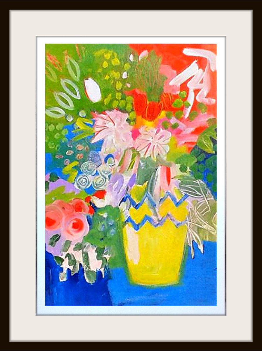 Spring Flowers in a Yellow Vase III by Jan Rippingham