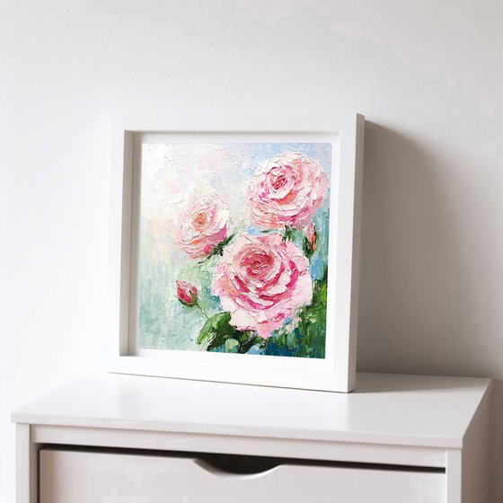 Pink Roses Painting Floral Art