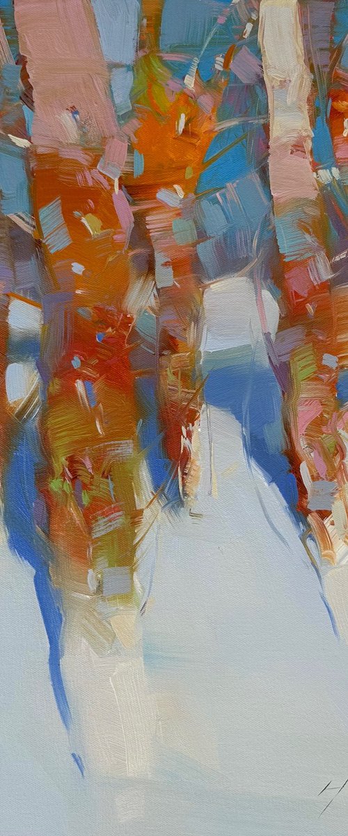 Winter Trees, Original oil painting, Handmade artwork, One of a kind by Vahe Yeremyan