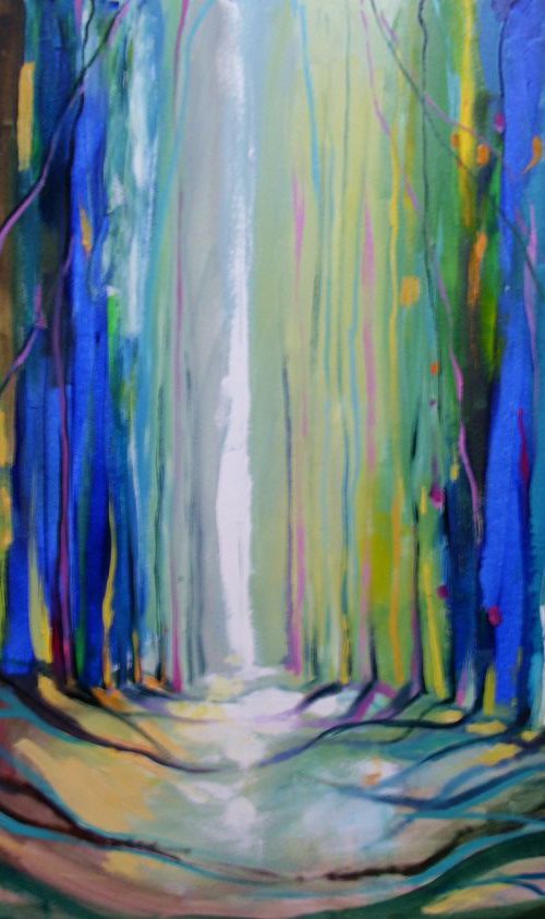 " Long way home "  LARGE ABSTRACT original OIL painting CITY  GIFT MODERN URBAN ART OFFICE ART DECOR HOME DECOR GIFT IDEA by Monika Luniak