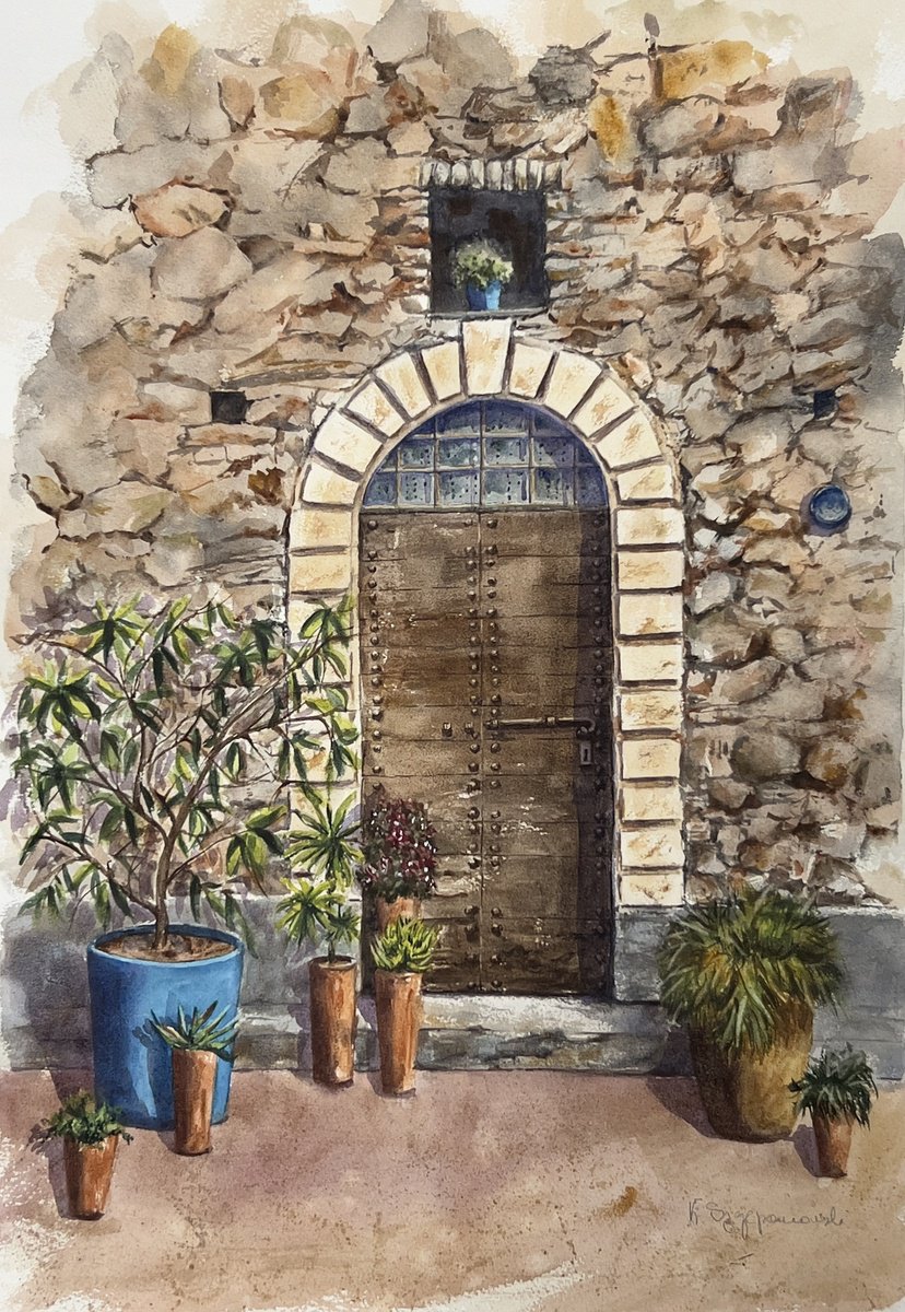 Impressionistic Watercolour , Quiet Corner In Ticino By Krystyna Szczepanowski, 15 X 22, Artwork For Sale On Artfinder