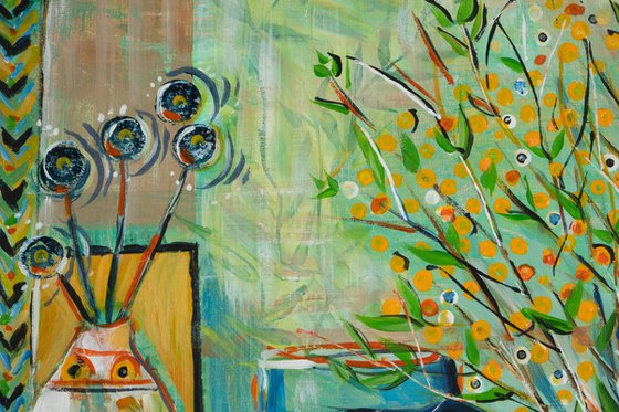 STILL LIFE ON STRIPES