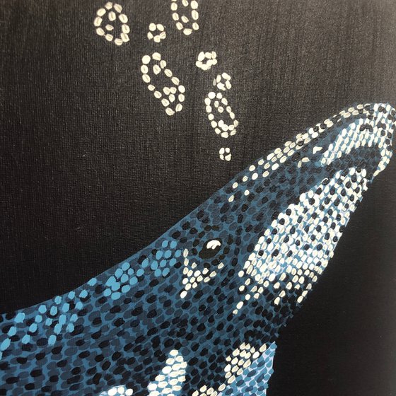 Humpback Whale - pointillism painting