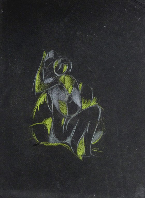HOMAGE to MATISSE, pastel on black paper 24x32 cm