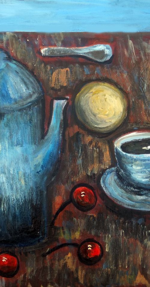 Coffee break. Still life on coffee table by Elizabeth Vlasova