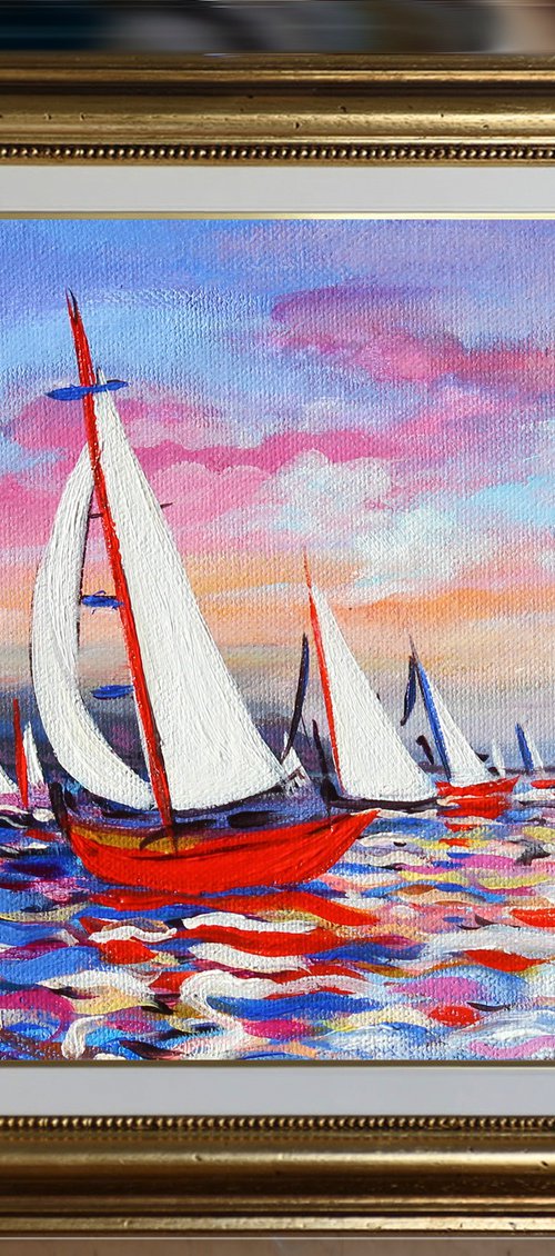 The Red boats III by Martina Boycheva