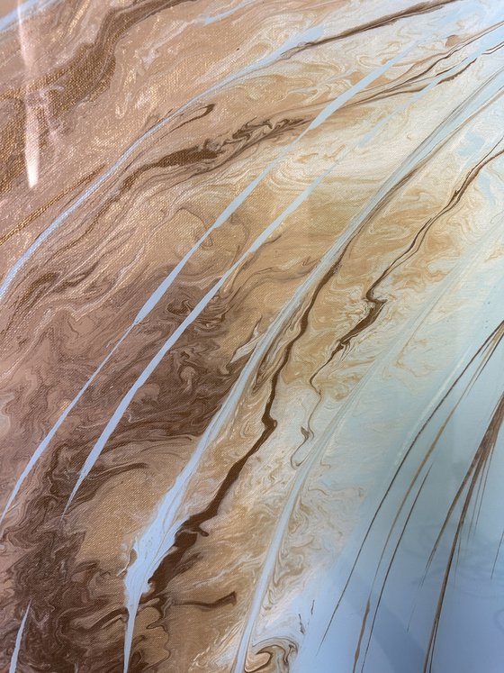 Sahara - Gold Blue Desert Abstract.