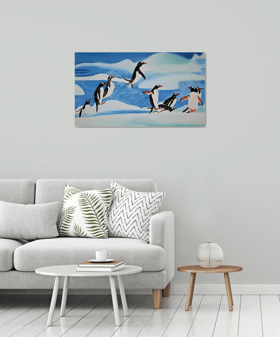 Penguins / 100 X 57 cm