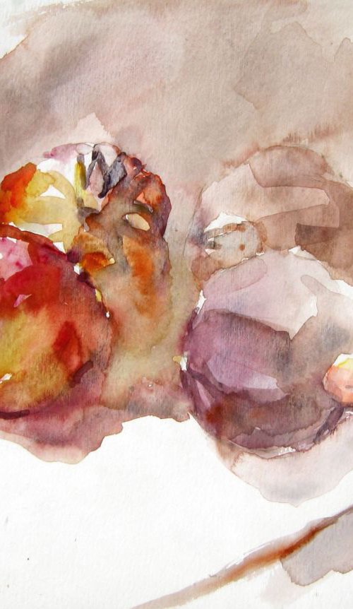 still life with pomegranates by Goran Žigolić Watercolors