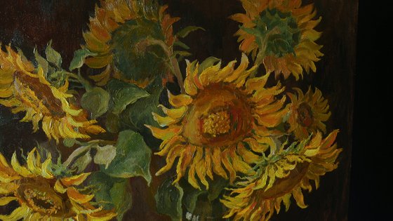 Sunflowers - sunflower still life painting