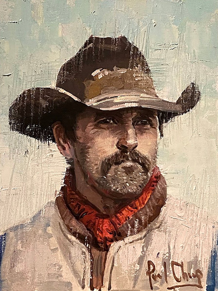 Cowboy with Red Scarf by Paul Cheng