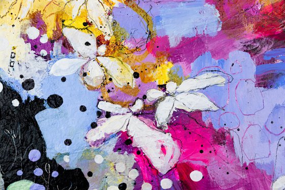 Rocaille - Abstract floral painting - Ready to hang