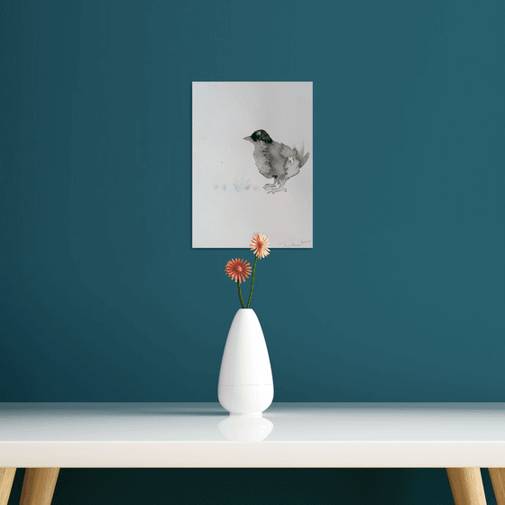Inquisitive bird, 21x29 cm