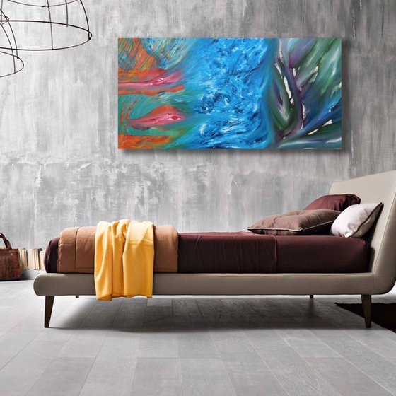The hope of dissent, 120x60 cm, LARGE XXL, Original abstract oil painting