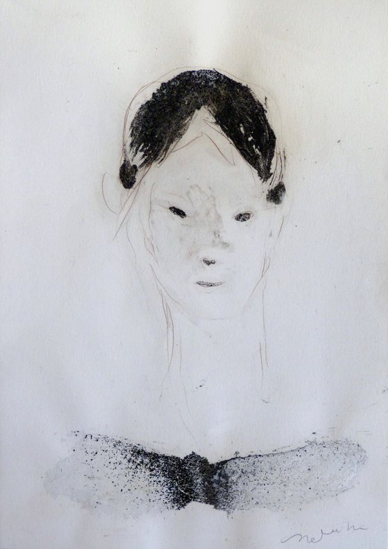 Portrait 18C30, mixed media 41x29 cm