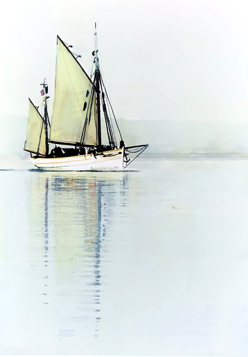 White Sailsl on White Ground by Siniša Alujević