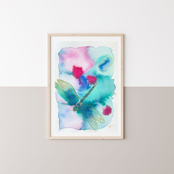 Dragonfly Watercolor Painting