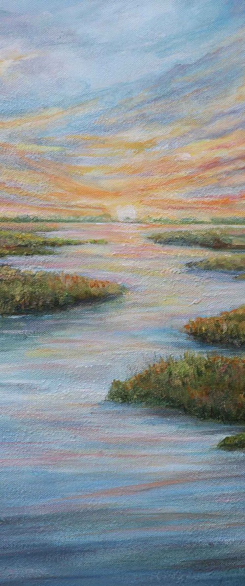 sunset marshes by Ruth  Aslett