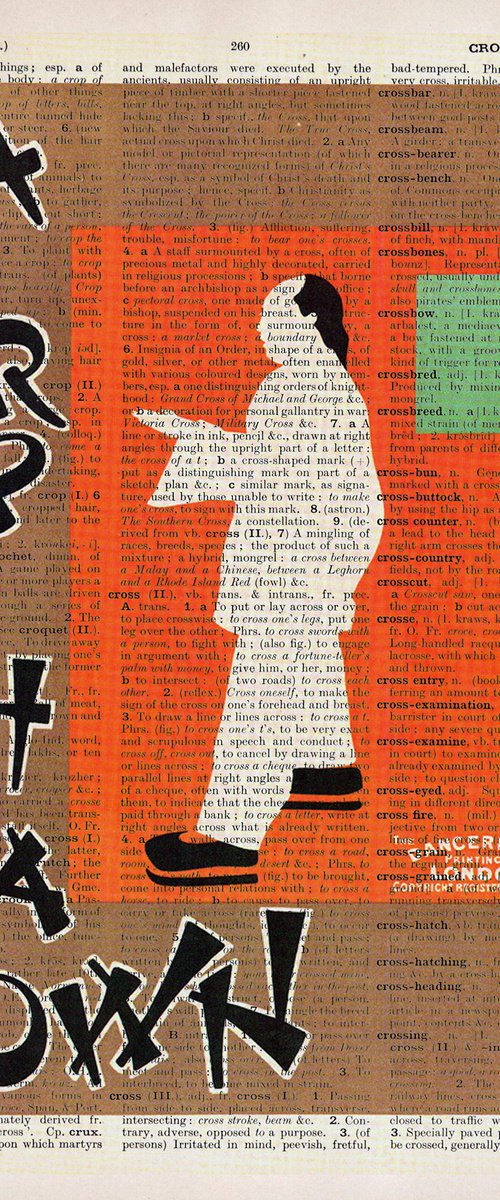 A Trip to Chinatown - Collage Art Print on Large Real English Dictionary Vintage Book Page by Jakub DK - JAKUB D KRZEWNIAK