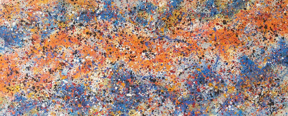 Abstract Acrylic Painting By Max Yaskin, 83 X 35", [R] Evolution 3 By M.y., Original Artwork