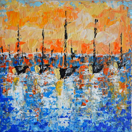 Harbor - Deep Edge Canvas Ready to Hang 25 x 25