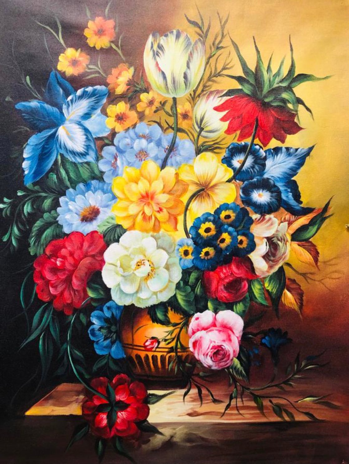 Buy Flower painting Handmade Painting by KULDEEP SINGH. Code:ART_6706_53407  - Paintings for Sale online in India.