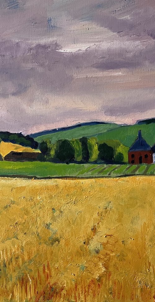 Farm buildings near Cupar by Stephen Howard Harrison