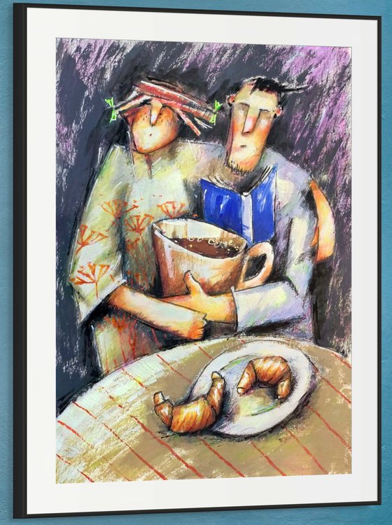 Jumbo Coffee and Two Croissants