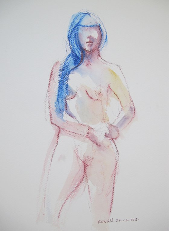 Girl with blue hair