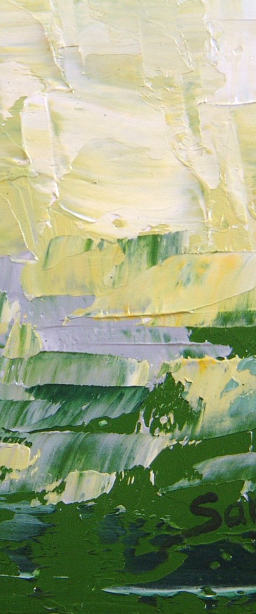 ref#:780-10Q -10x10cm=3.94x3.94". Short Story  chrome green 4 by Saroja van der Stegen