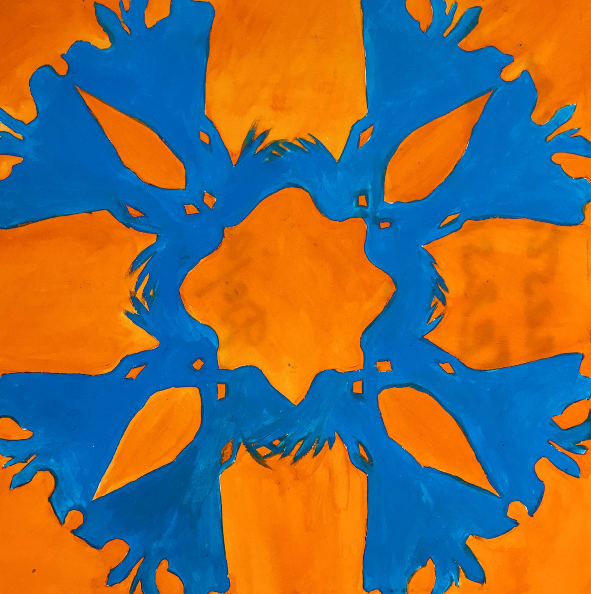 Abstract Painting By Anastasia Terskih, 10 X 10, Hurry Up Mode, Original Artwork