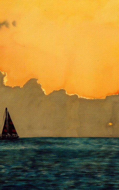 Sunset into the sea VIII by REME Jr.