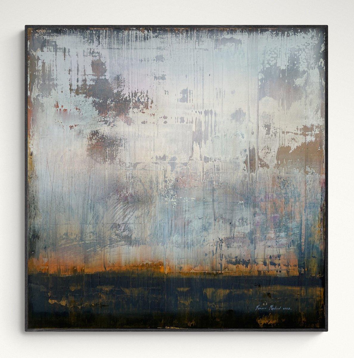 Abstract Acrylic Painting By Nazarii Medvid, 39 X 39", Depth Of Nature 342, Original Artwork