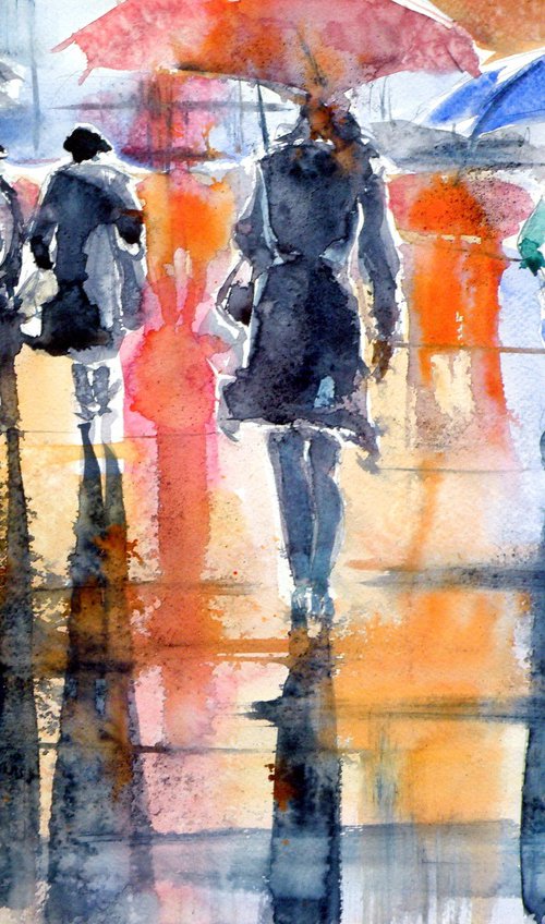 People in rain by Kovács Anna Brigitta