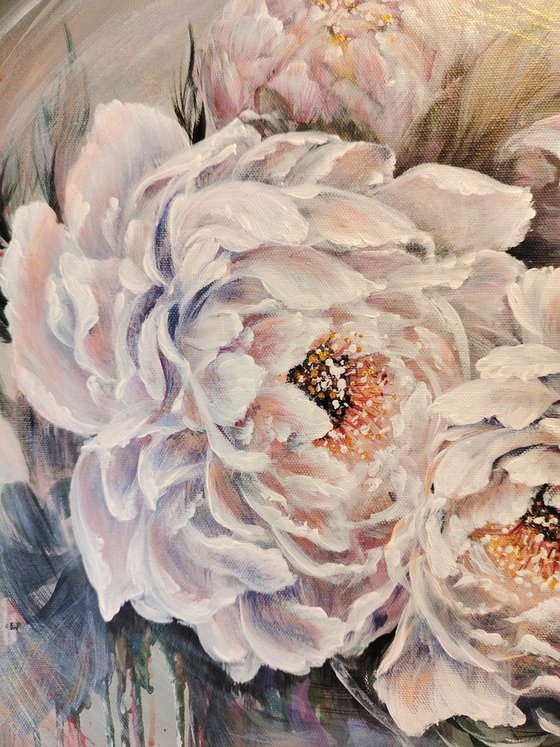 Embrace of peonies. Original.