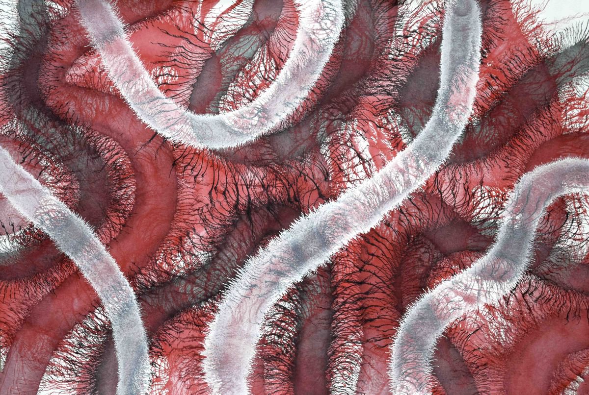 Abstract Acrylic Painting By Sumit Mehndiratta, 60 X 40", Exploflora Series No. 40, Original Artwork