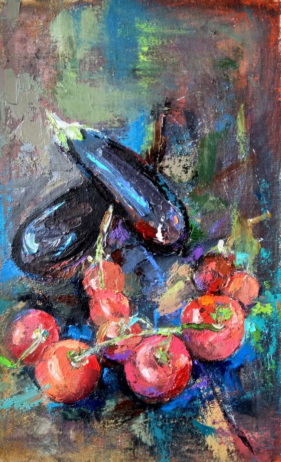 Still life-Vegetables(30x50cm, oil painting, ready to hang)