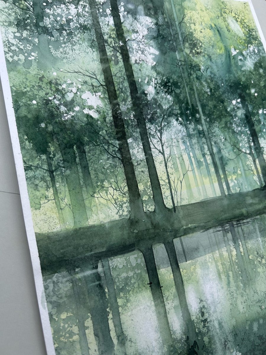 Impressionistic Landscape Watercolour By Nazar Grunyka, 12 X 17", Landscape, Original Artwork