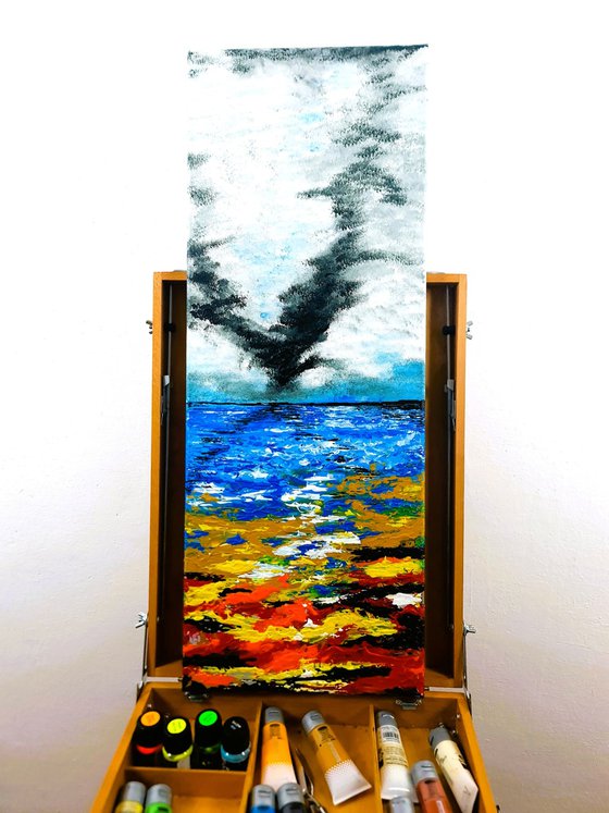 Burning seascape
