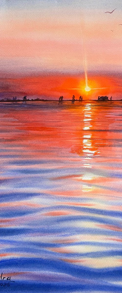 Admiring the Sunset on the Way Home by Oleksandra Padushyna