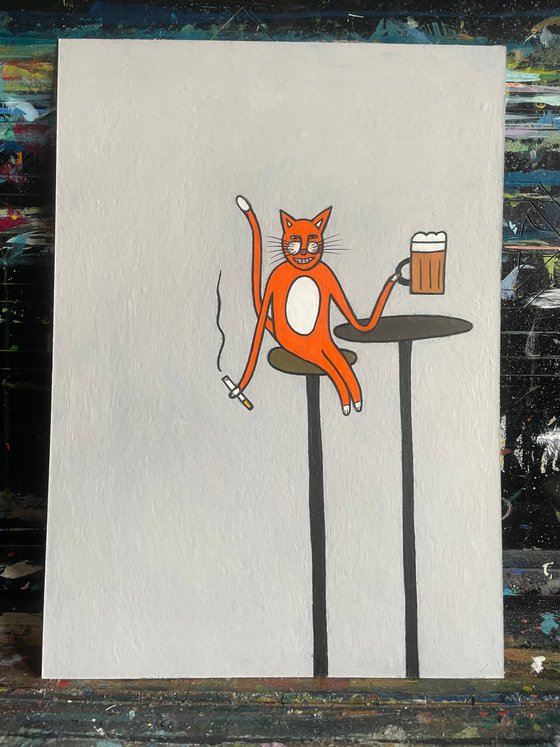 Cat in the bar