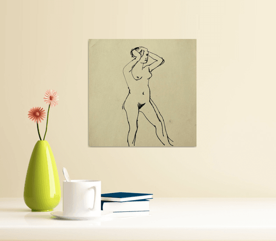 The Nude, life sketch 23x23 cm