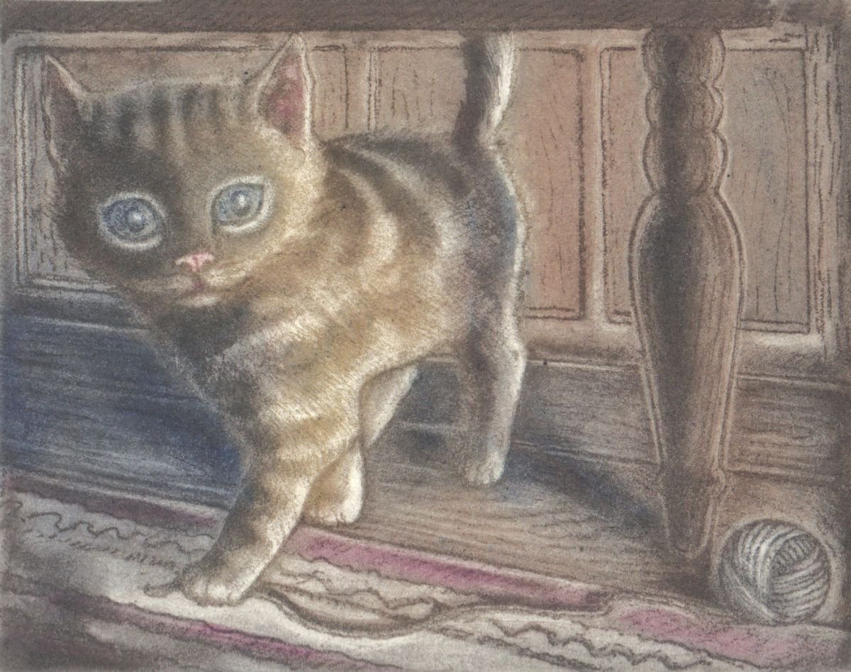 Illustrative Animal Etchings & Engravings By Theresa Pateman, 15 X 11", Play For Today, Original Artwork