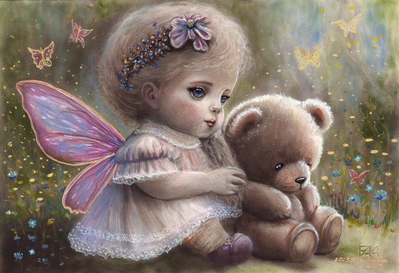 Fairy With Her Teddy Bear