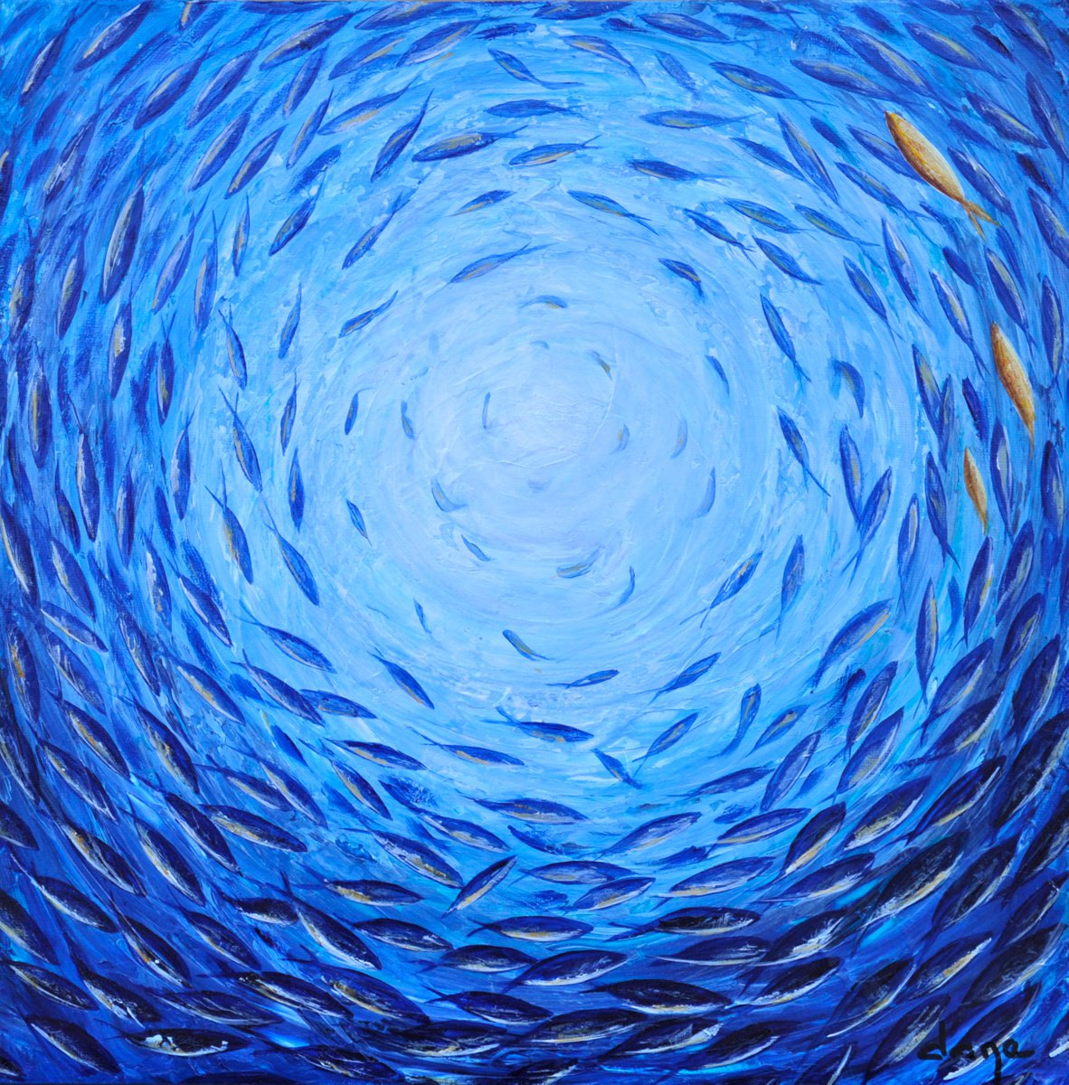 The 3 yellow fish Acrylic painting by Dane | Artfinder