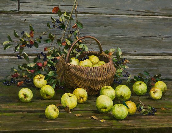 Still Life with Apples and Aronia