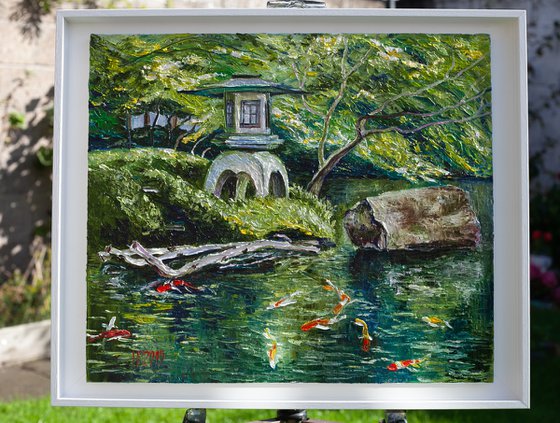 Koi Fish Pond FRAMED