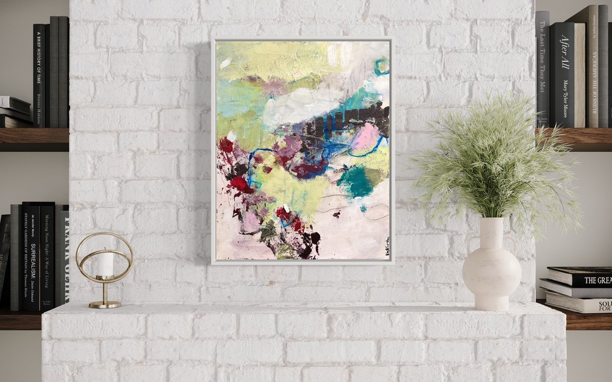 Organic Abstract Acrylic Painting By Kat Crosby, 16 X 20", Stranger Things, Original Artwork